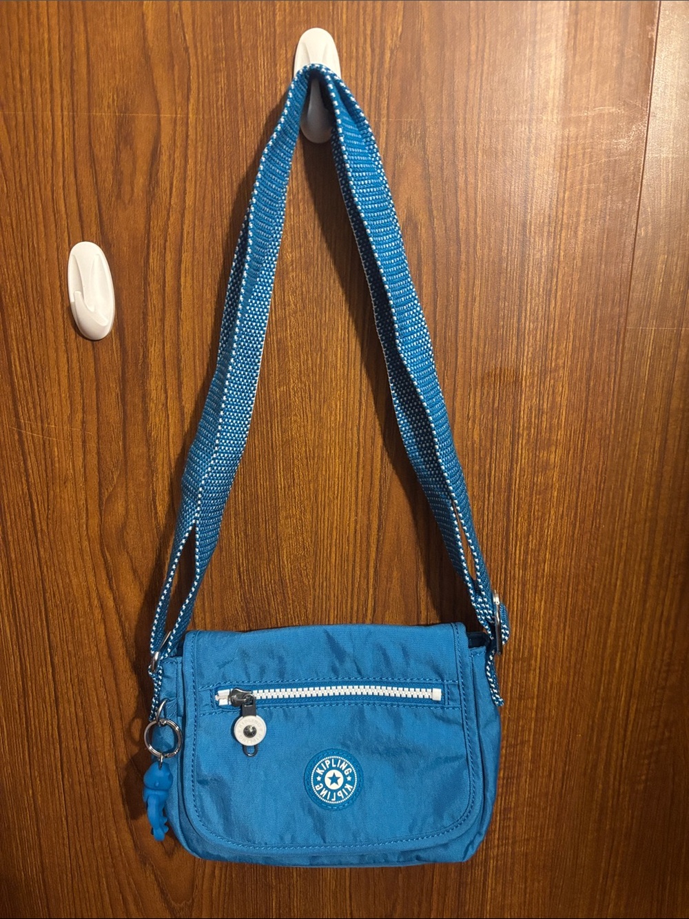 Kipling Teal Blue Crossbody Bag with Adjustable Strap